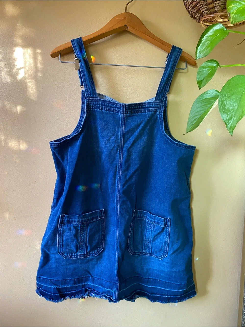 American Eagle Overall Denim Button-Front Pinafore Dress Size L - Picture 3 of 5